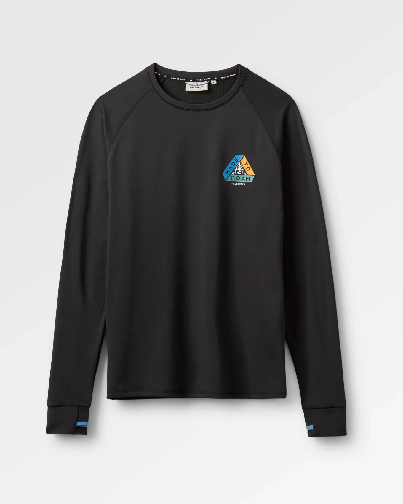 Alpine Recyceltes Base Layer Langarm-T-Shirt - Schwarz