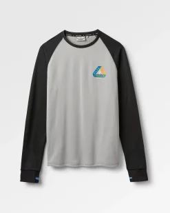 Alpine Recyceltes Base Layer Langarm-T-Shirt - Schwarz/Grau