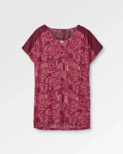 Ambrose Oversized Kleid - Vintage Patchwork Wein