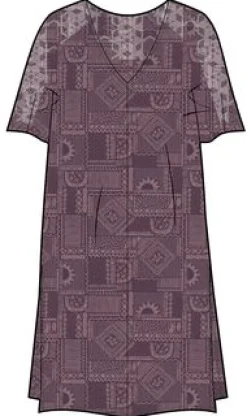 Ambrose Oversized Kleid - Vintage Patchwork Wein