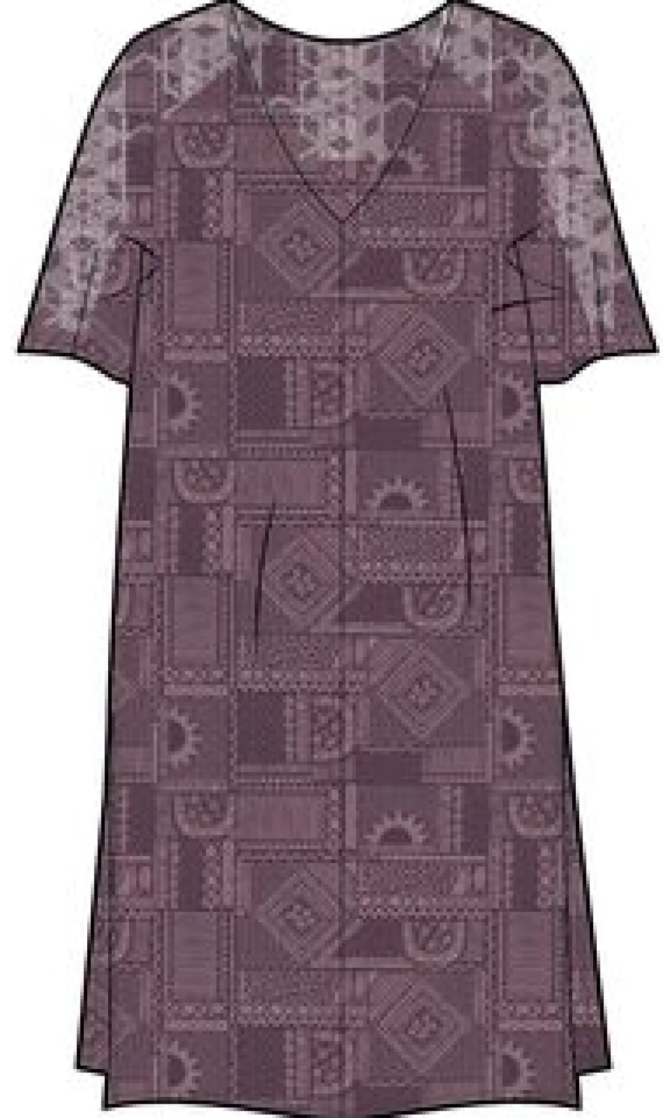 Ambrose Oversized Kleid - Vintage Patchwork Wein