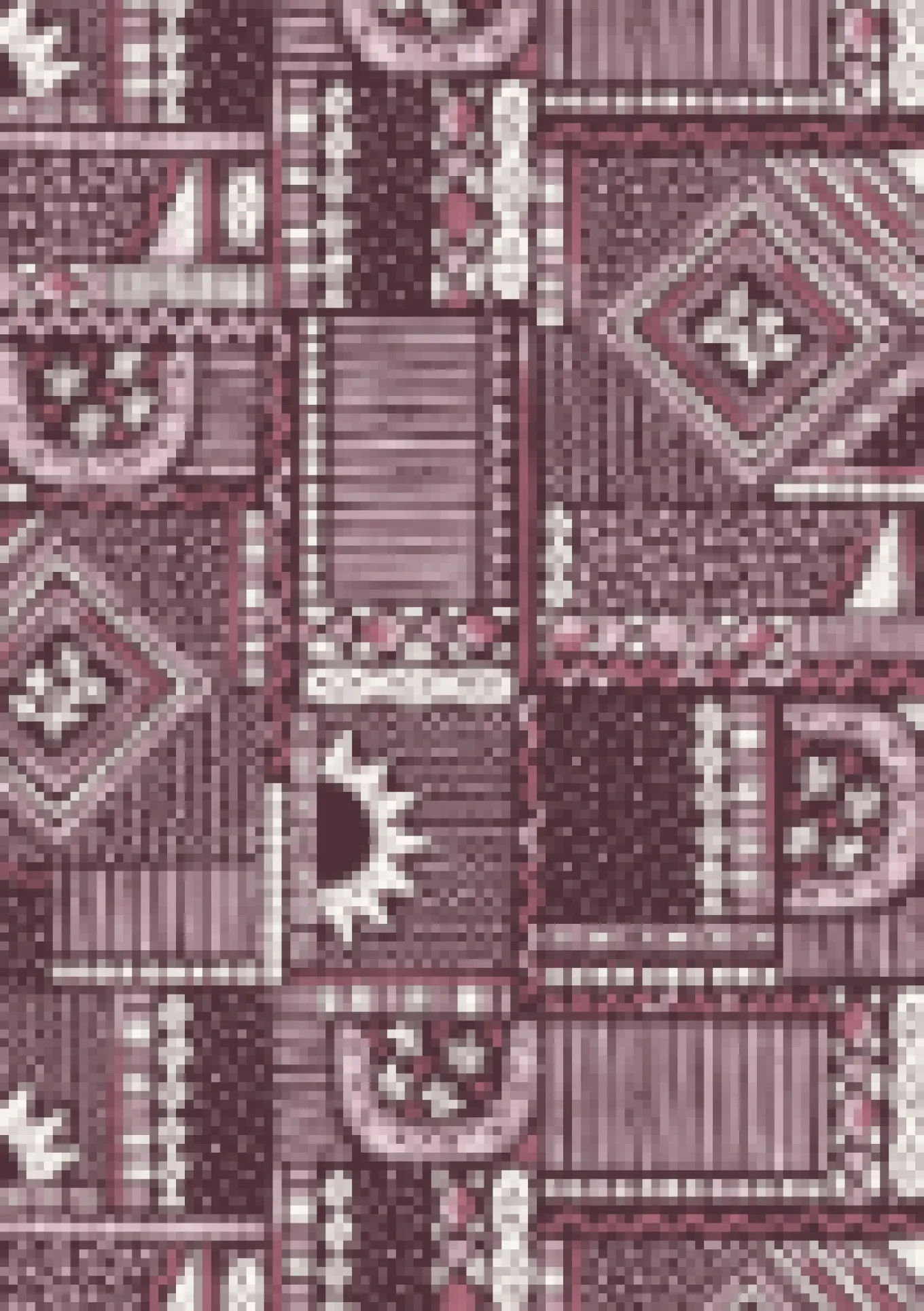 Ambrose Oversized Kleid - Vintage Patchwork Wein
