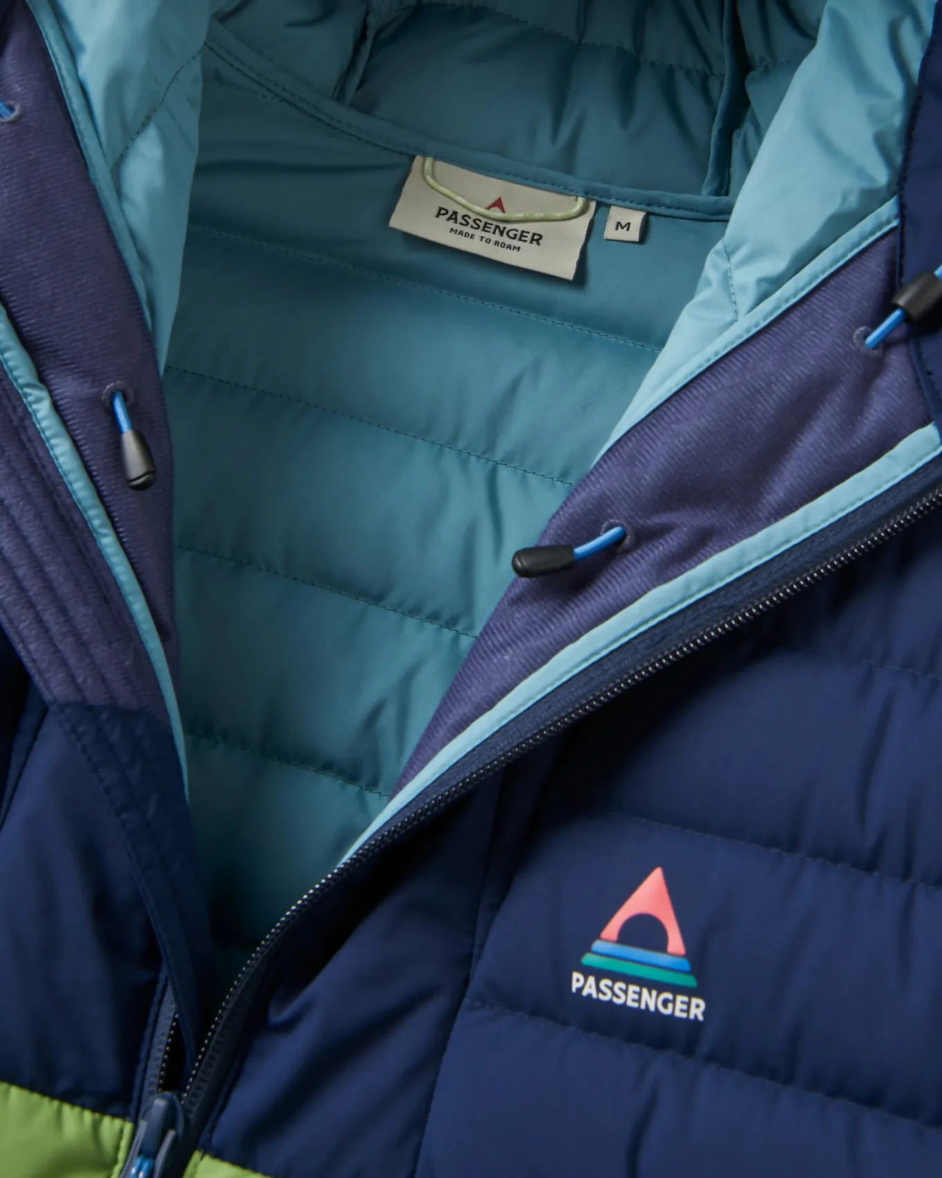 Ashland Down Recycelte Jacke - Dunkles Marineblau/Birnengrün