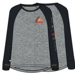 Atlantis Recyceltes Base Layer Langarm-T-Shirt - Schwarz/Grau Meliert