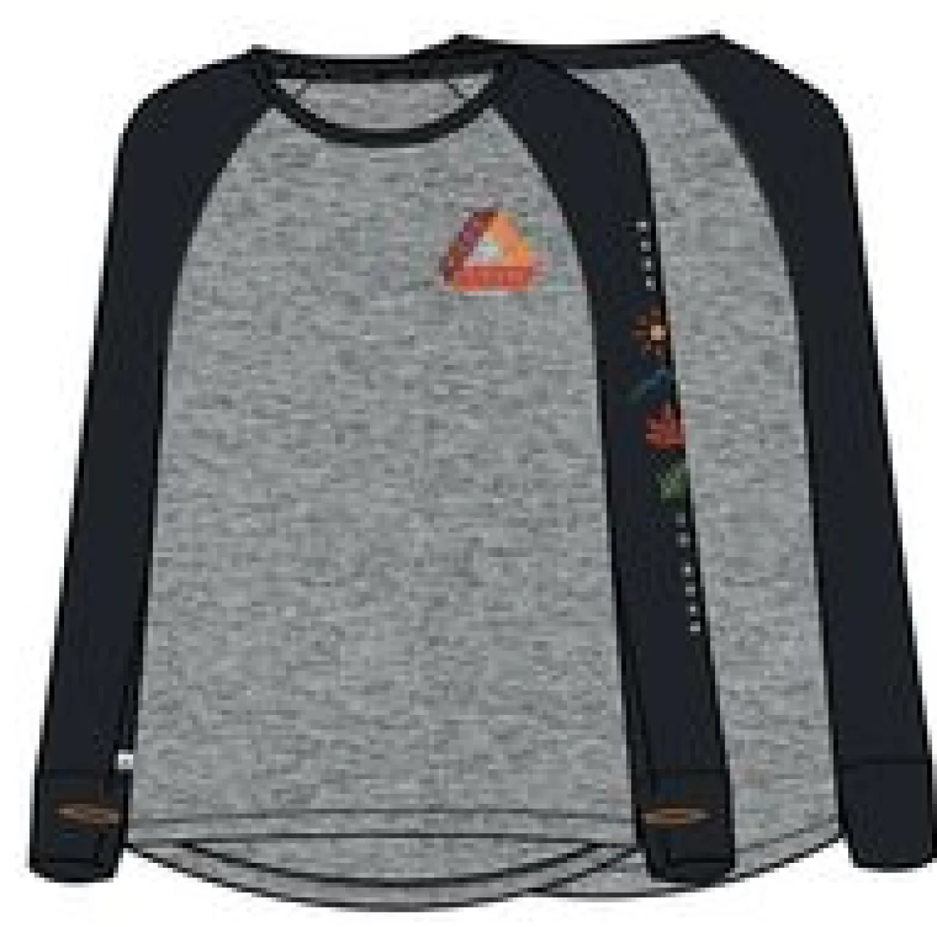 Atlantis Recyceltes Base Layer Langarm-T-Shirt - Schwarz/Grau Meliert