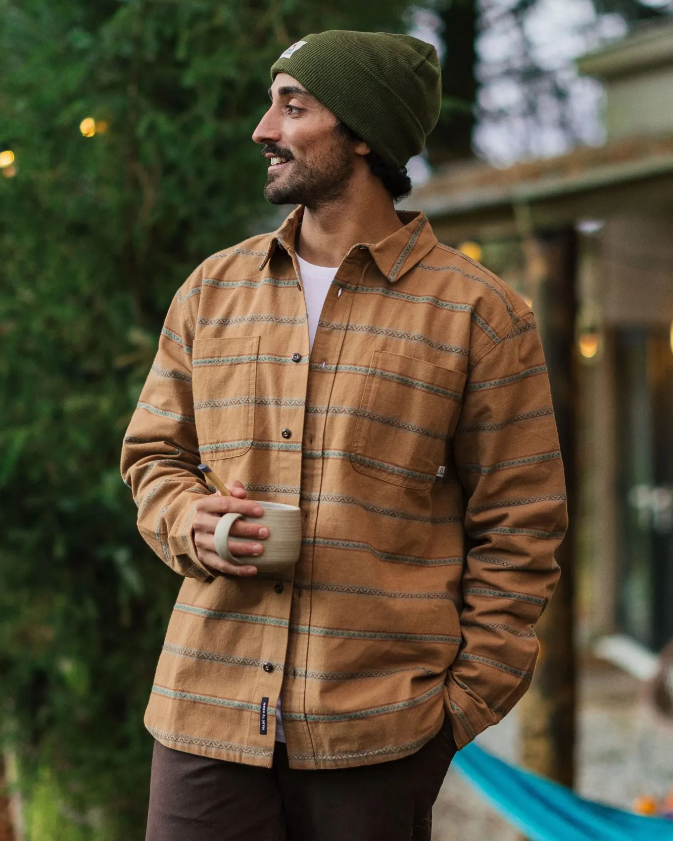 Backcountry Streifenhemd - Toffee Jacquard