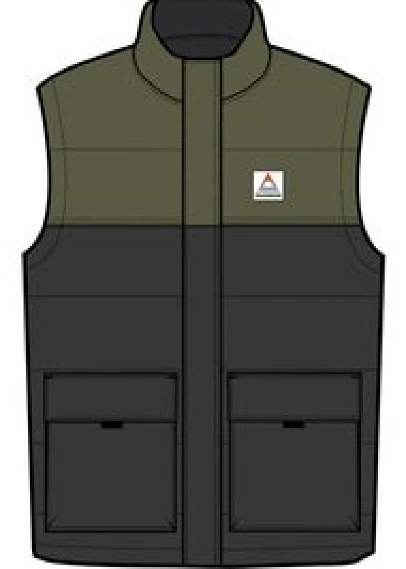 Baltic recyceltes Top - Schwarz/Khaki