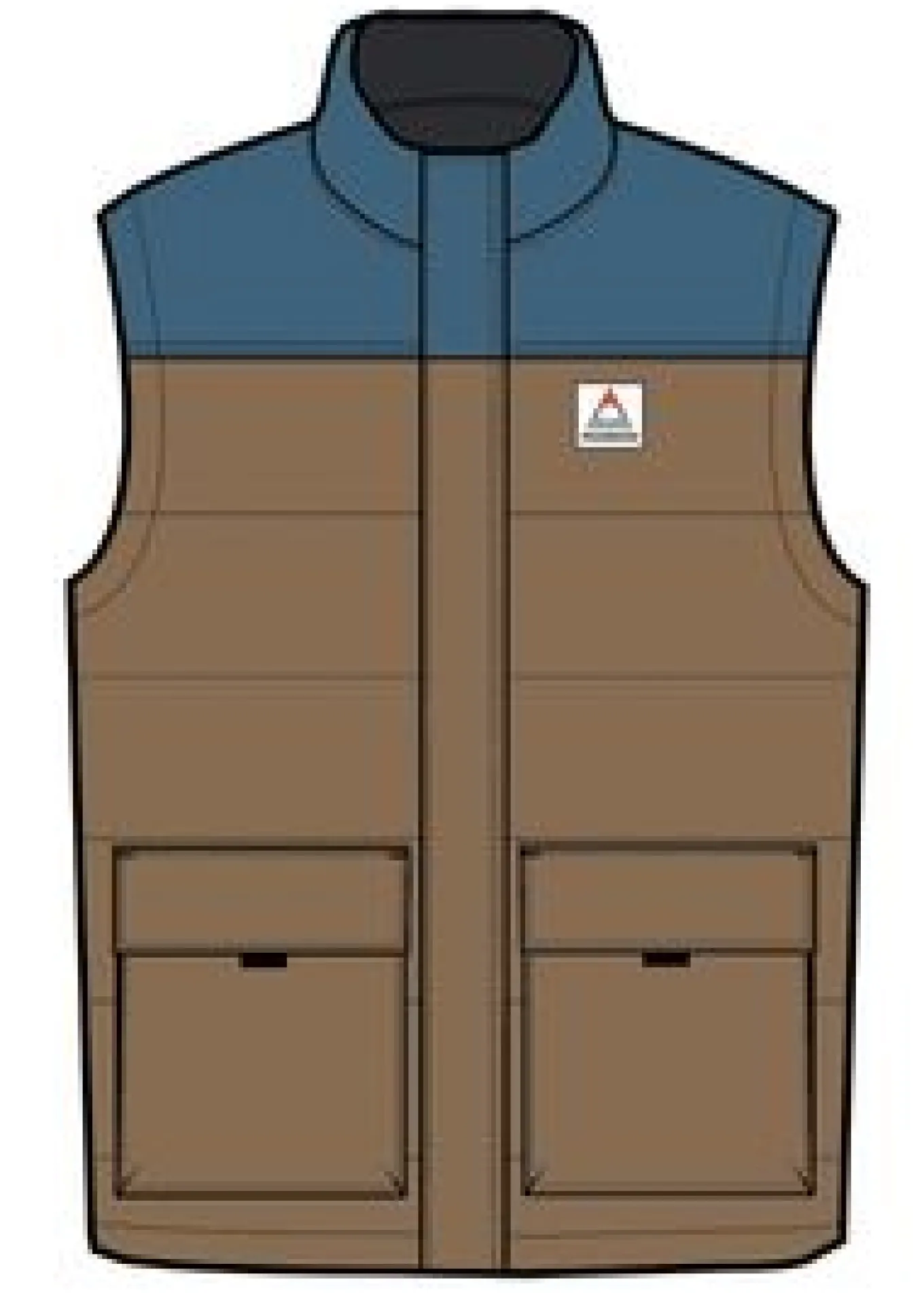 Baltic recyceltes Top - Toffee/Blaustahl