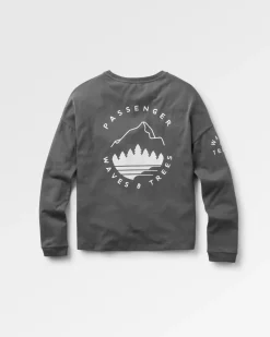 Big Leaf Recyceltes Langarmshirt - Verblasstes Schwarz