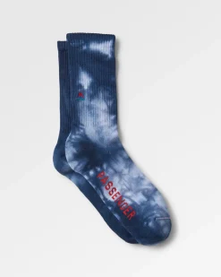 Bio Crew-Socken mittelschwer - Batiktiefblau