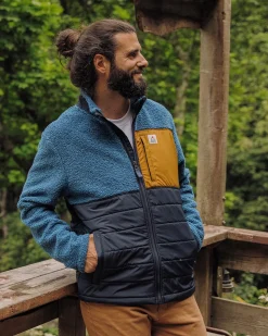 Born Explorer Recycled Polar-Lined Sherpa Fleece - Blauer Stahl