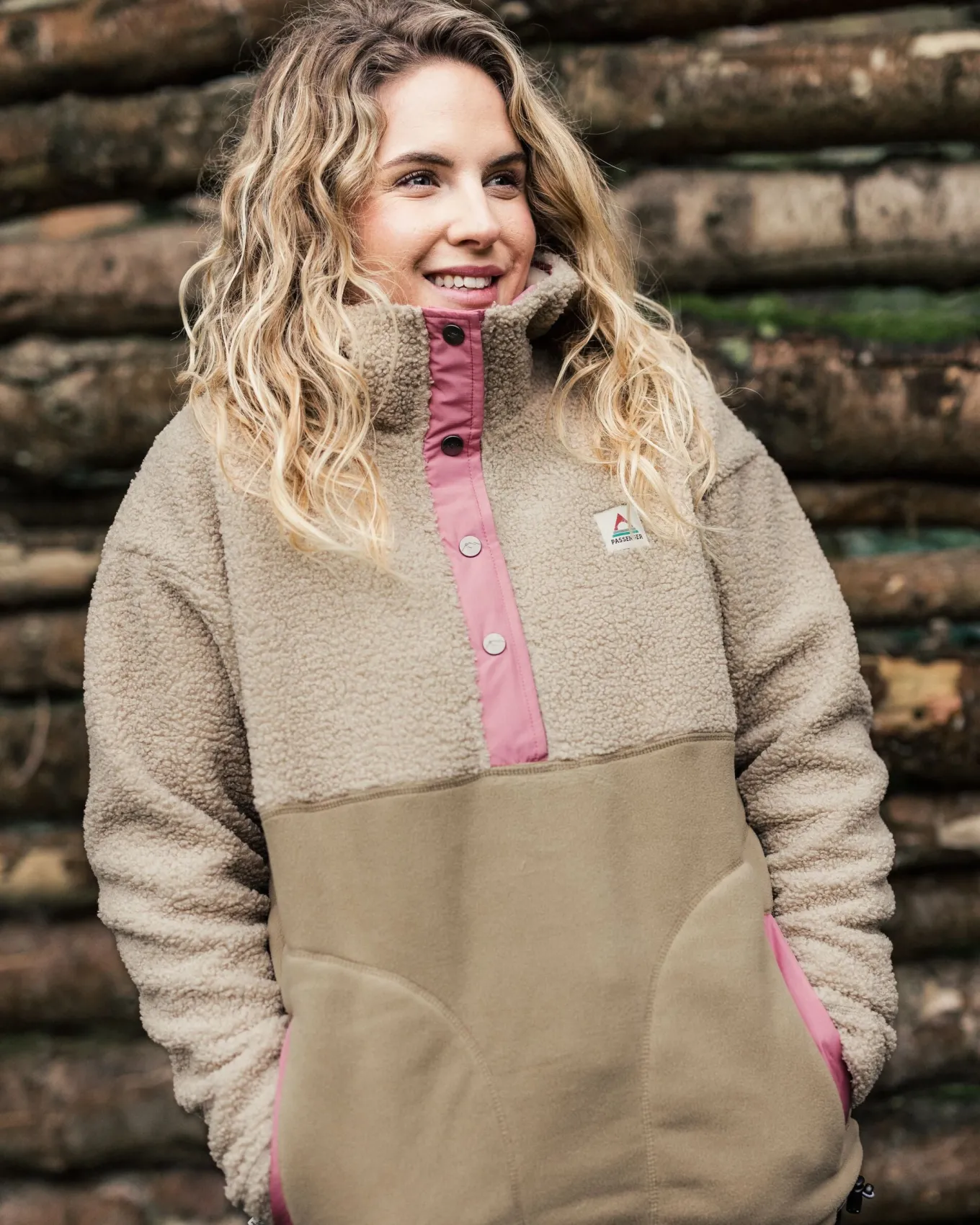 Calla Kapuzen Recyceltes Polar-Fleece mit Futter - Feder/Keks