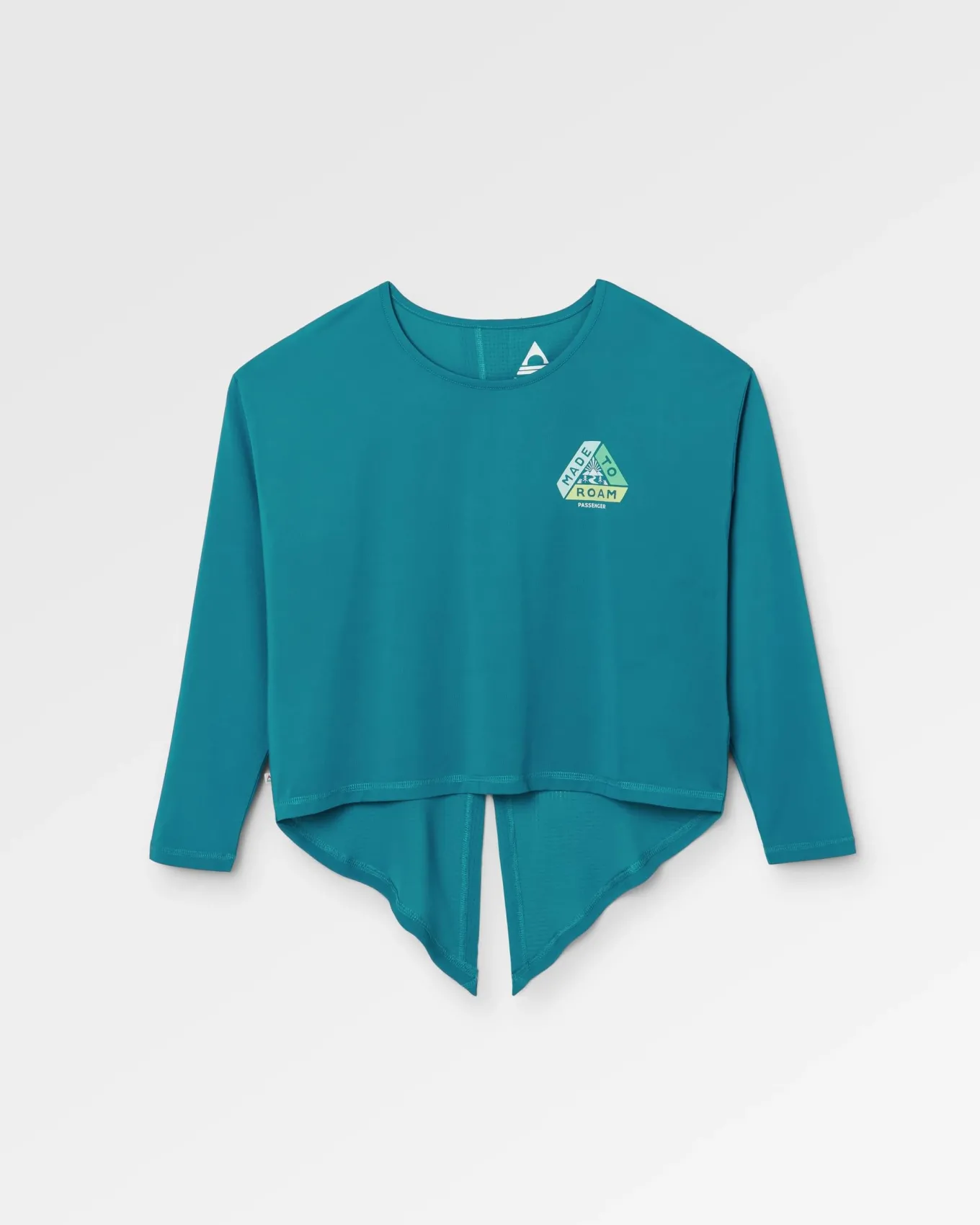 Chakra Tie Back Aktiv Recyceltes Langarmshirt - Blauer Stahl