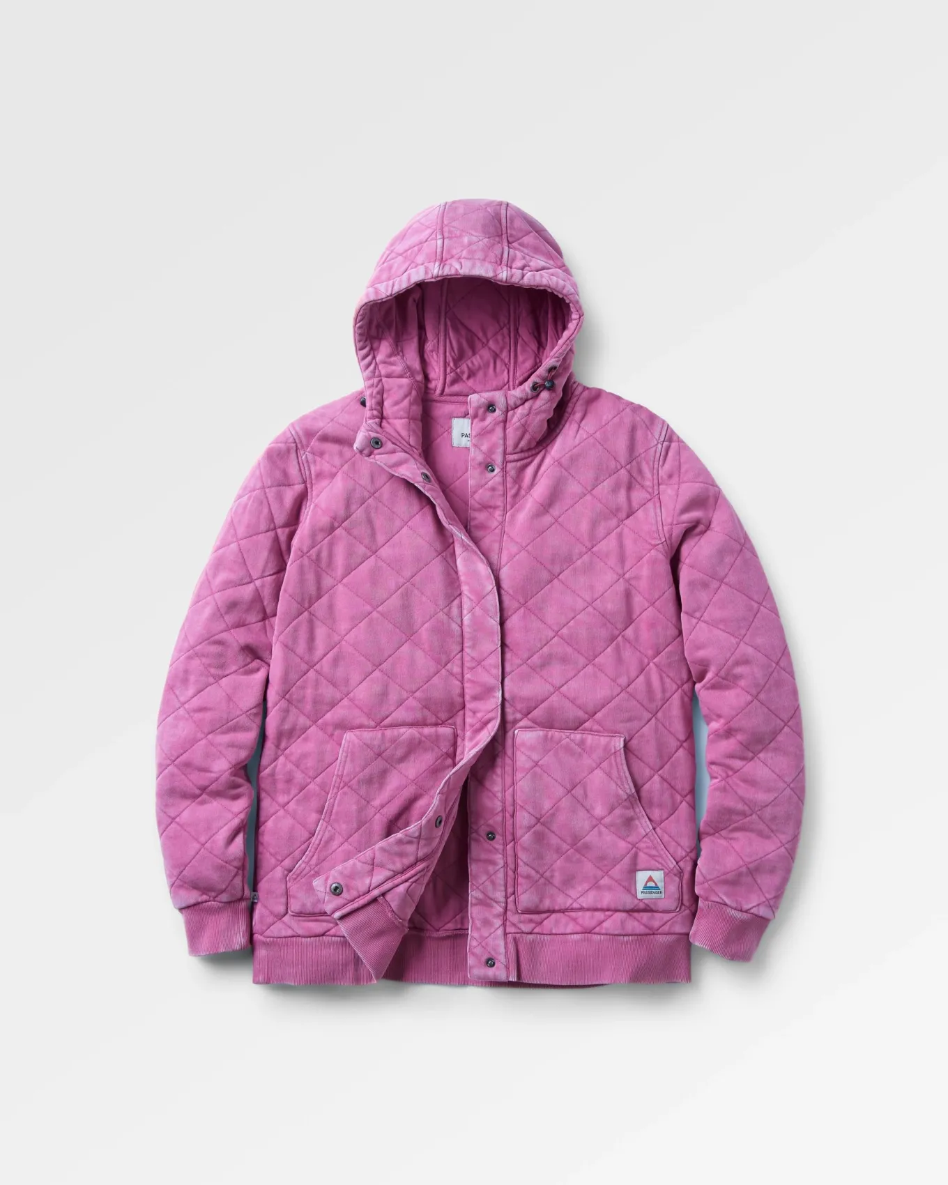 Clementine Recycelter Gesteppter Kapuzenpullover knöpfbar - Mauvefarbener Dunst