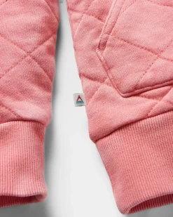 Clementine Recycelter Gesteppter Kapuzenpullover knöpfbar - Muschelrosa