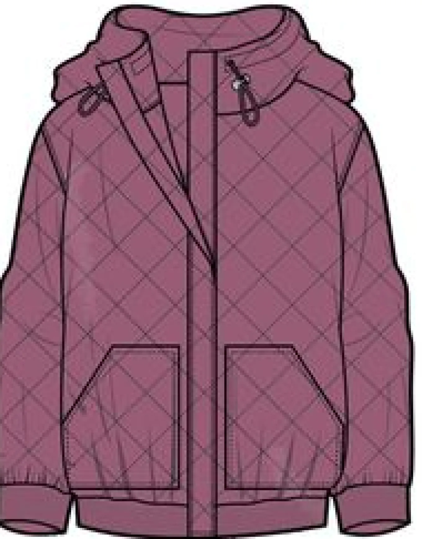 Clementine Recycelter Gesteppter Kapuzenpullover knöpfbar - Mauvefarbener Dunst
