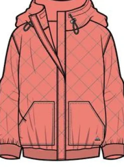 Clementine Recycelter Gesteppter Kapuzenpullover knöpfbar - Muschelrosa