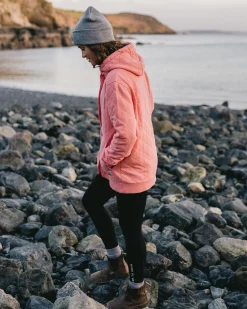 Clementine Recycelter Gesteppter Kapuzenpullover knöpfbar - Muschelrosa