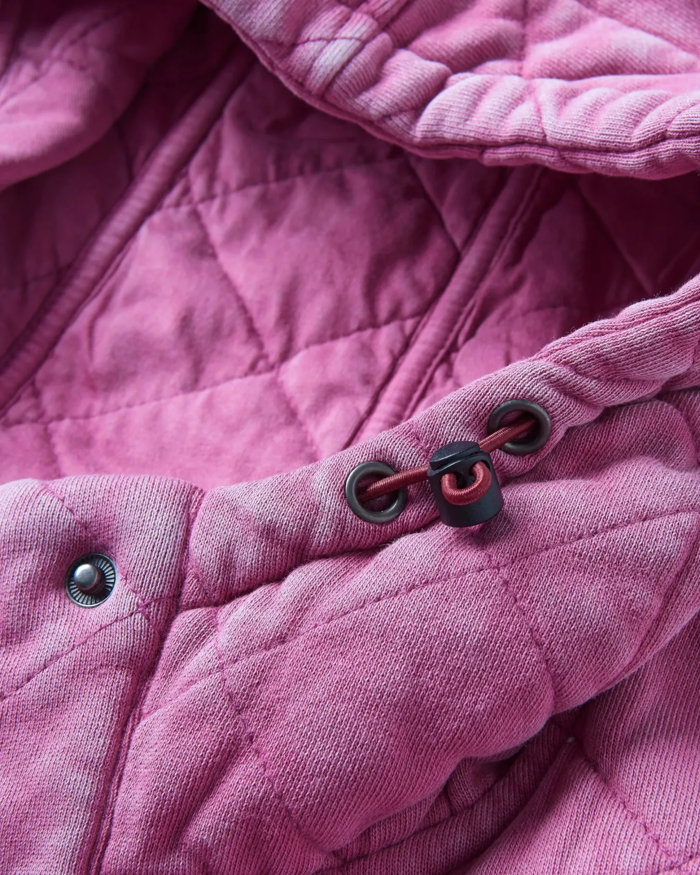 Clementine Recycelter Gesteppter Kapuzenpullover knöpfbar - Mauvefarbener Dunst
