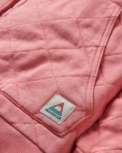 Clementine Recycelter Gesteppter Kapuzenpullover knöpfbar - Muschelrosa
