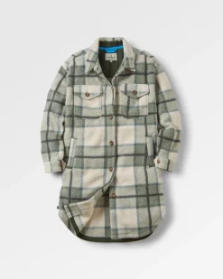 Cloudy 2.0 Recyceltes Sherpa-Fleece-Hemd - Pistazien-Check