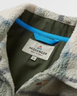 Cloudy 2.0 Recyceltes Sherpa-Fleece-Hemd - Pistazien-Check