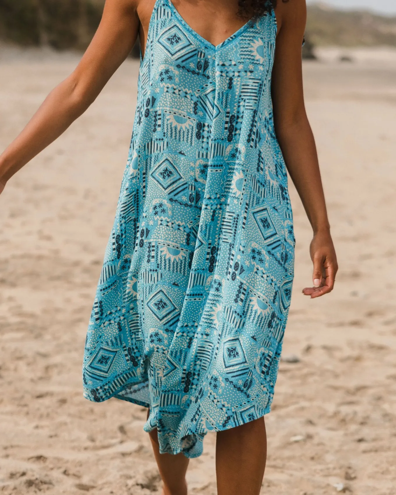 Copetín Jumpsuit - Vintage Patchwork Blau Pool