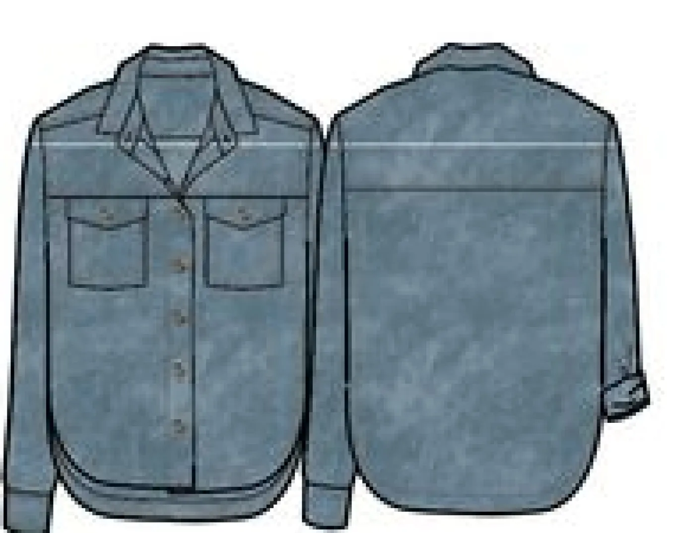 Coral Organic Langarmshirt - Gewaschener Denim