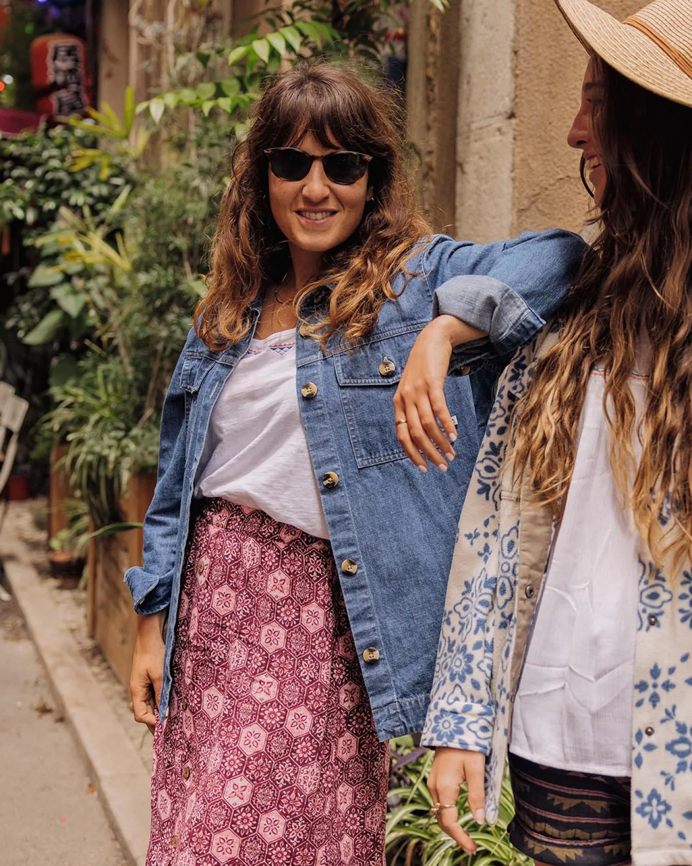 Coral Organic Langarmshirt - Gewaschener Denim