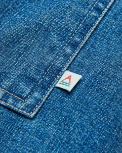 Coral Organic Langarmshirt - Gewaschener Denim