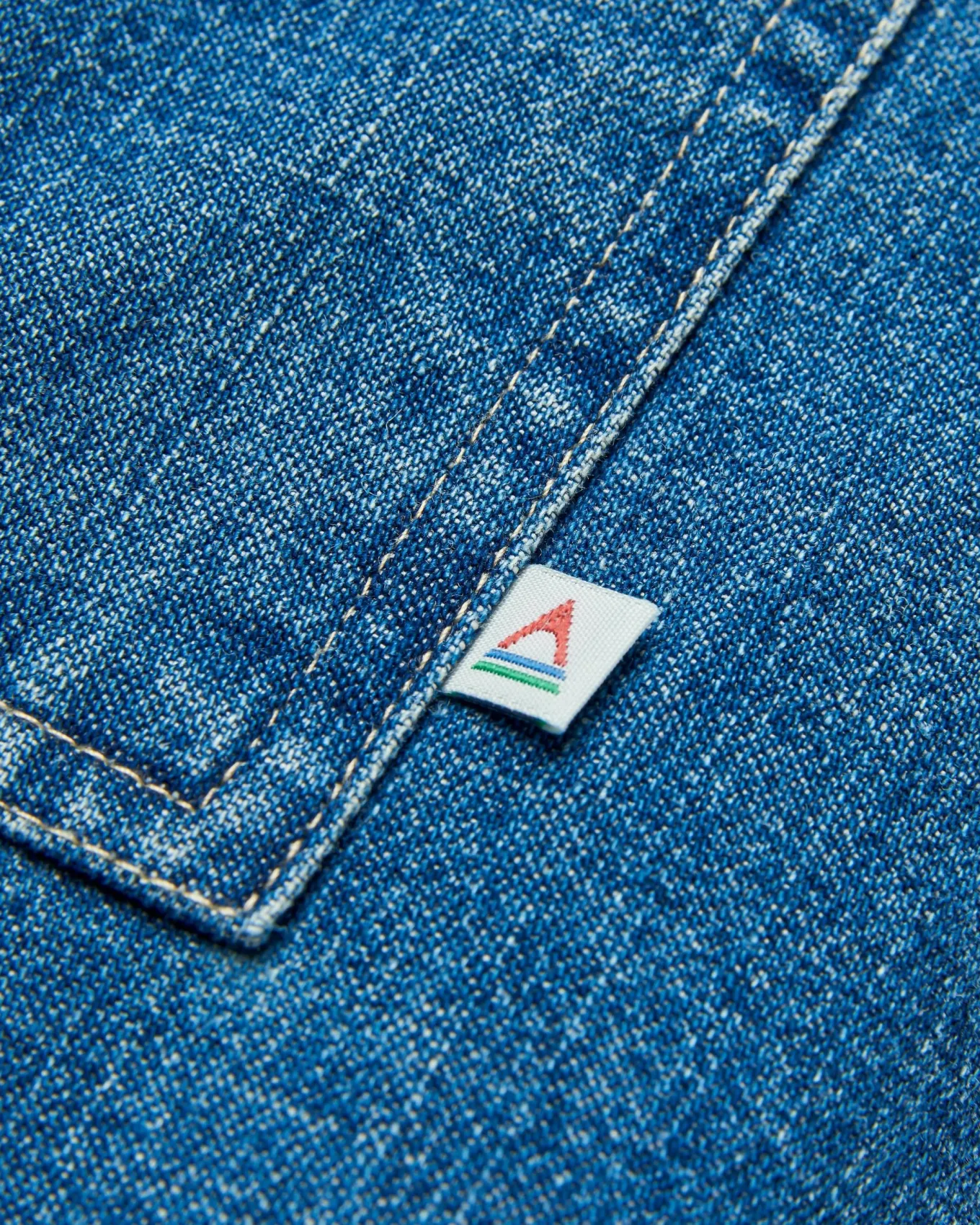 Coral Organic Langarmshirt - Gewaschener Denim