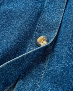 Coral Organic Langarmshirt - Gewaschener Denim