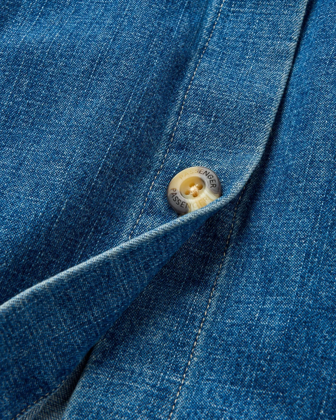Coral Organic Langarmshirt - Gewaschener Denim