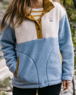 Create recyceltes Deep-Pile Sherpa-Fleece - Blauer Nebel