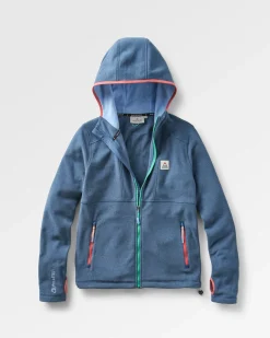Crest Polartec® Fleece-Kapuzenpullover - Dunkel Meliertes Denim