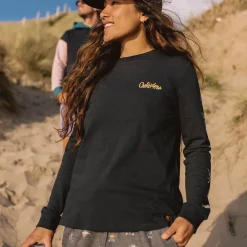 Dawn Recyceltes Baumwoll-Langarmshirt - Schwarz