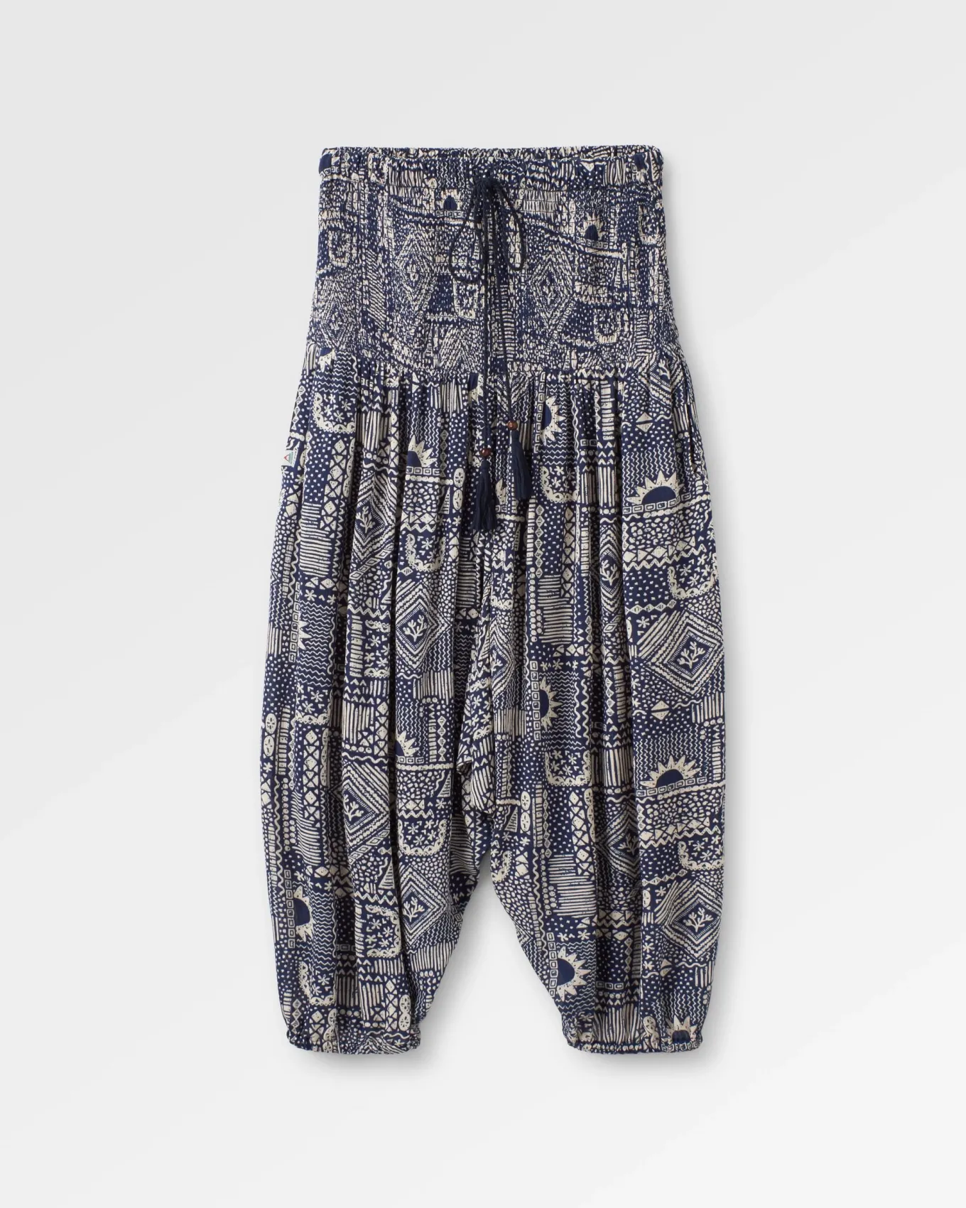 Daylily Lockere Hose - Vintage Patchwork Marineblau