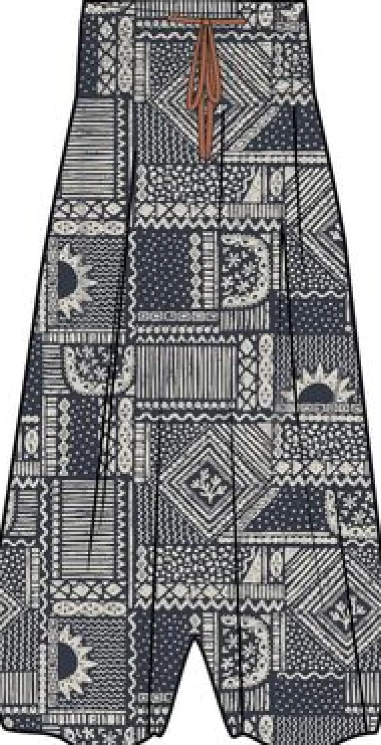 Daylily Lockere Hose - Vintage Patchwork Marineblau