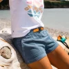 Del Sur Cord Short - Steinblau
