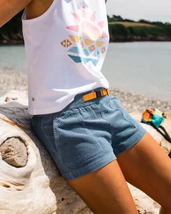 Del Sur Cord Short - Steinblau