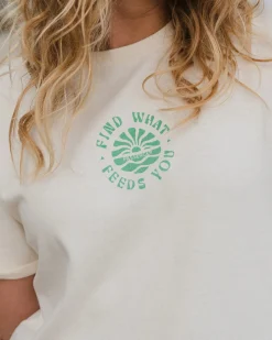 Discovery hochgekrempeltes Ärmel T-Shirt - Marshmallow