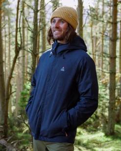 Downpour Recycelte Wasserdichte Jacke - Tiefes Marineblau