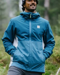 Downpour Recycelte Wasserdichte Jacke - Gezeitenblau/Blaustahl