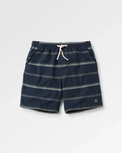 Drifter Bio-Baumwolle Jacquard Shorts - Tiefes Marine Jacquard Streifen
