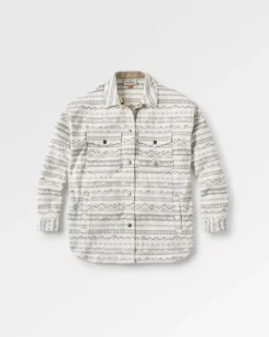 East Recyceltes Polar-Fleece-Hemd - Berg Geo Vintage Weiß