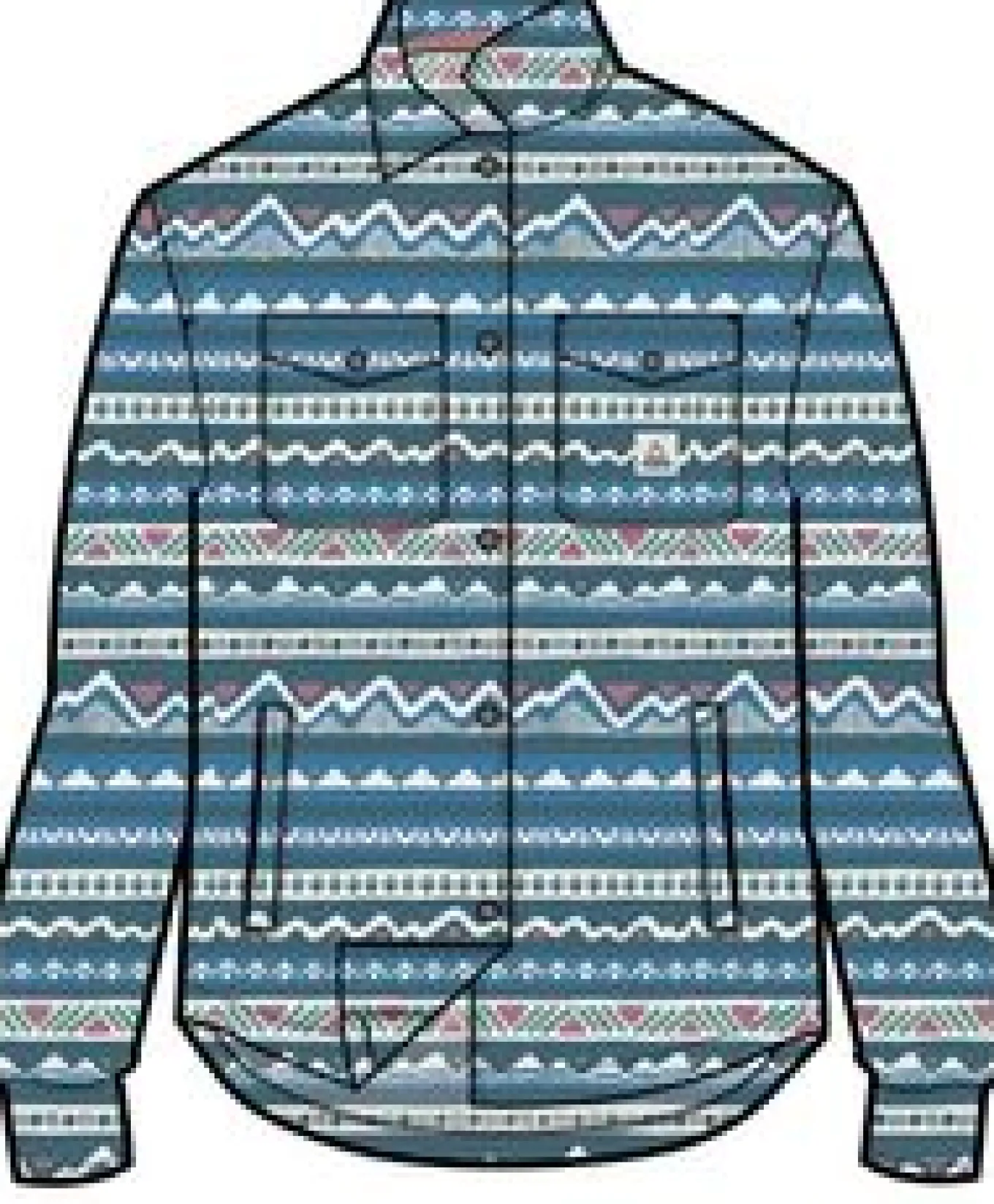 East Recyceltes Polar-Fleece-Hemd - Berg Geo Gezeitenblau