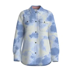 East Recyceltes Polar-Fleece-Hemd - Batik-Kornblume