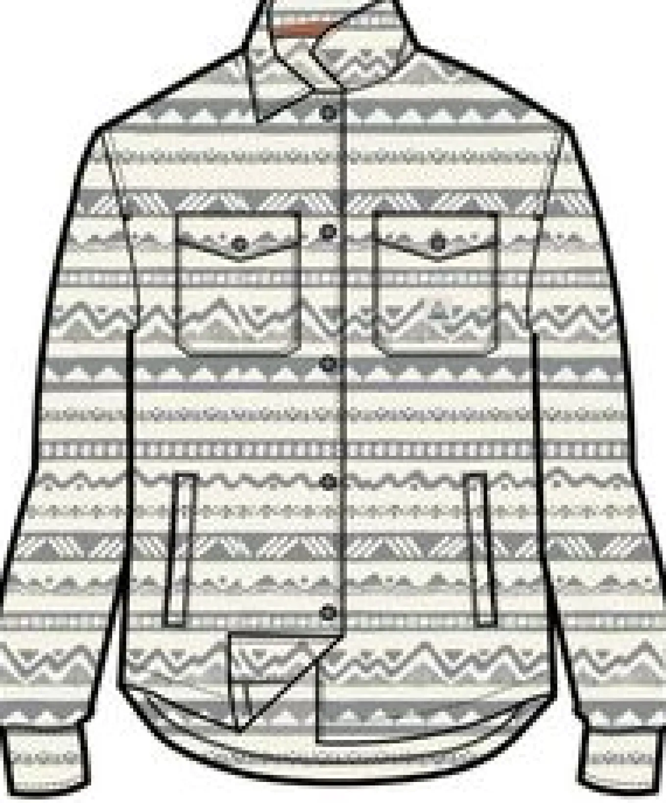 East Recyceltes Polar-Fleece-Hemd - Berg Geo Vintage Weiß