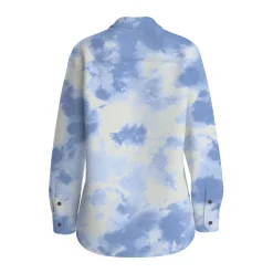 East Recyceltes Polar-Fleece-Hemd - Batik-Kornblume