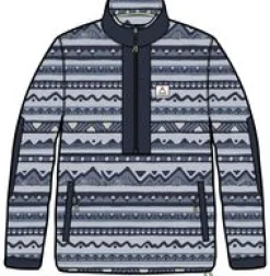 Ebb Recyceltes Polarfleece - Berg Geo Grau Blau